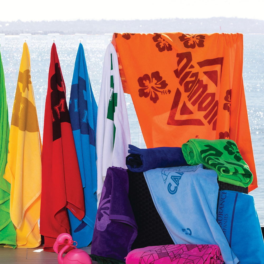 Coloured Velour Beach Towels 30x60
